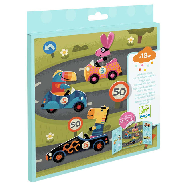 djeco herbruikbare stickers auto - 14st | DJ09073 | 0