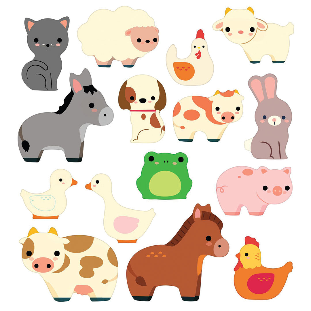 djeco herbruikbare stickers boerderijdieren - 15st