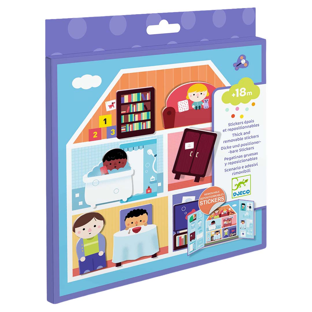 djeco herbruikbare stickers huis - 14st