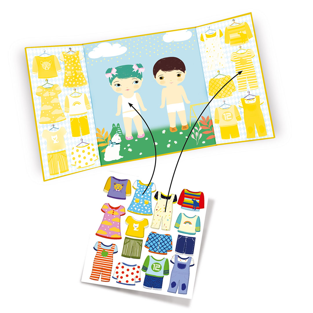 djeco herbruikbare stickers kleding - 14st | DJ09070 | 1