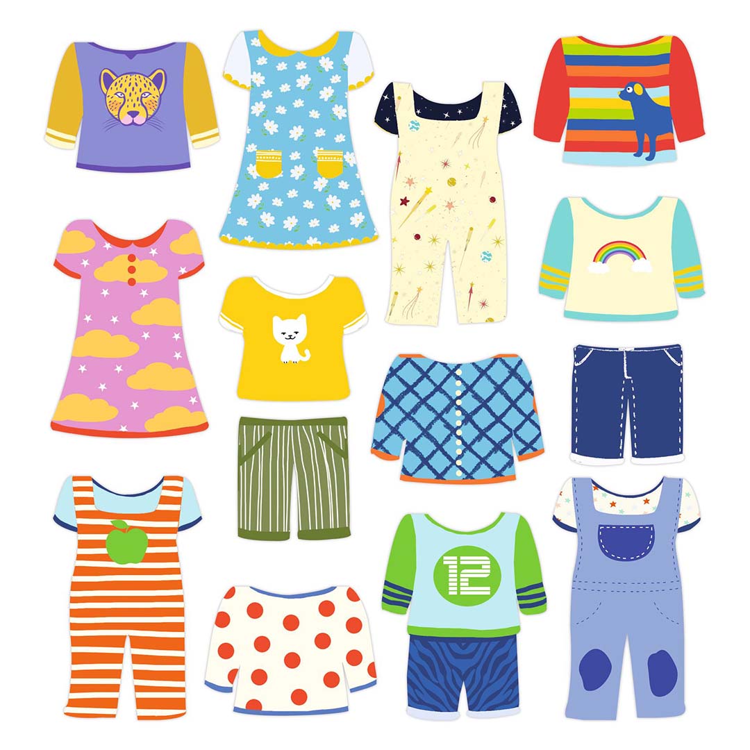 djeco herbruikbare stickers kleding - 14st | DJ09070 | 3