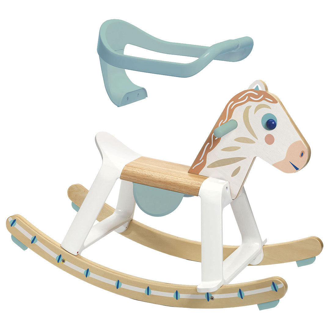 djeco hobbelpaard met rugsteun pastel | DJ06132 | 1