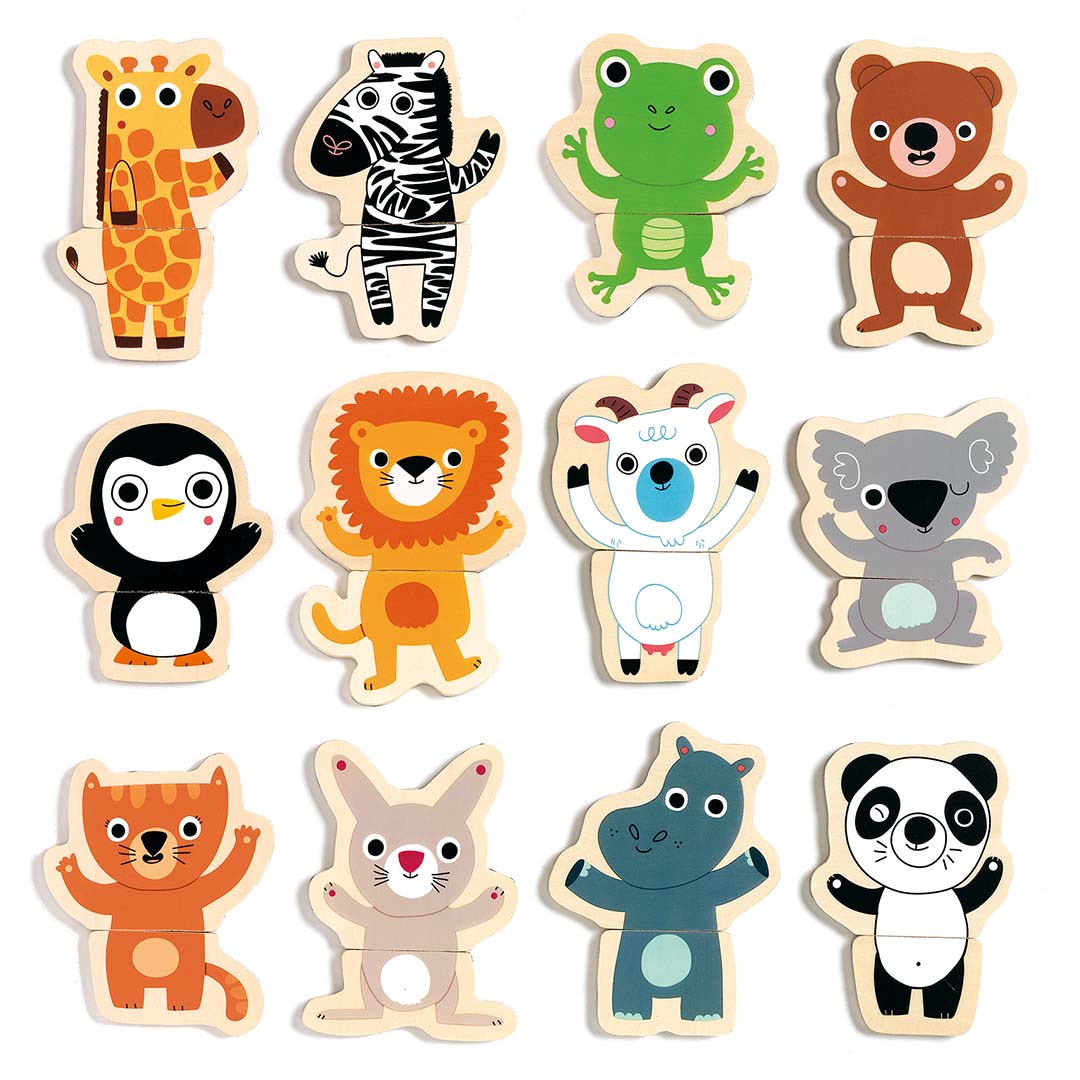 djeco houten magneten jungle (24st) | DJ03118 | 1