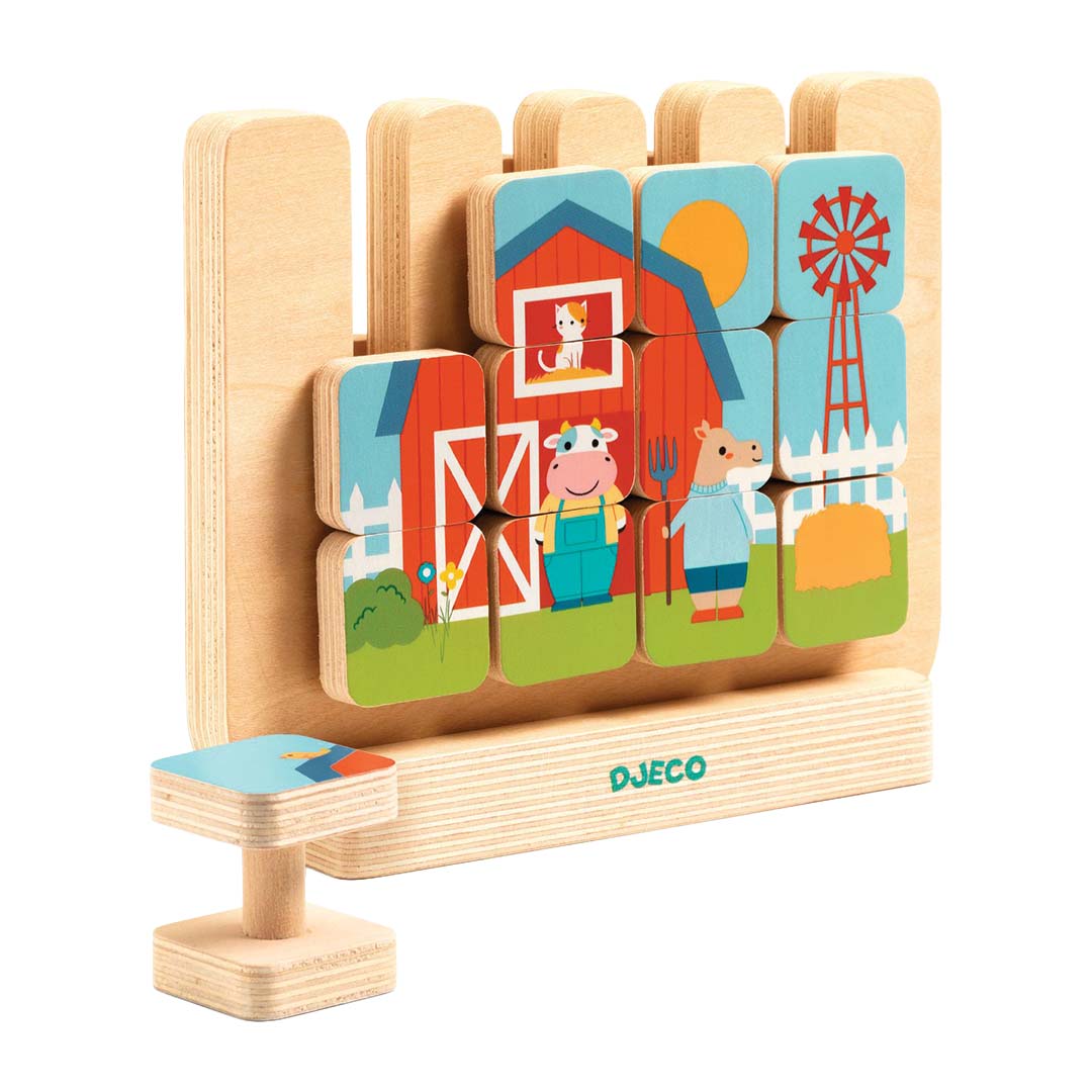 djeco houten puzzel casamix - 2x12st