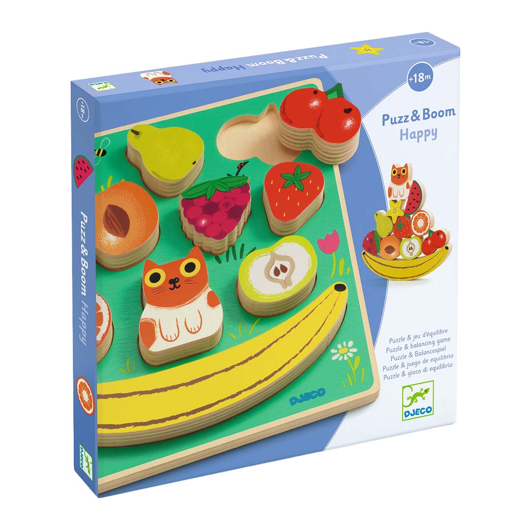 djeco houten puzzel en balanceerspel - happy - 11st | DJ01073 | 2
