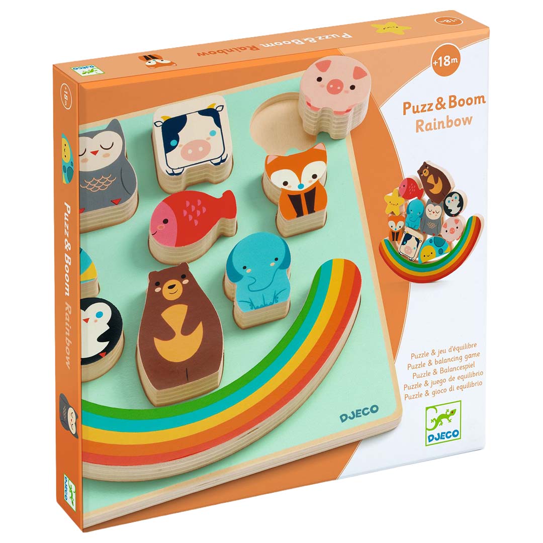 djeco houten puzzel en balanceerspel - rainbow - 11st | DJ01076 | 4