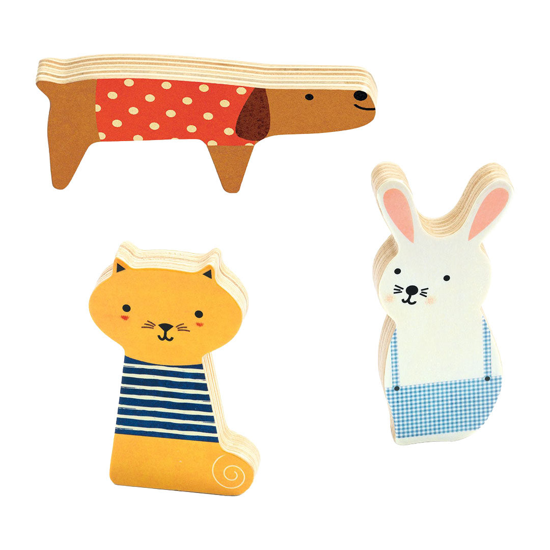 djeco houten puzzel huisdieren (5st)