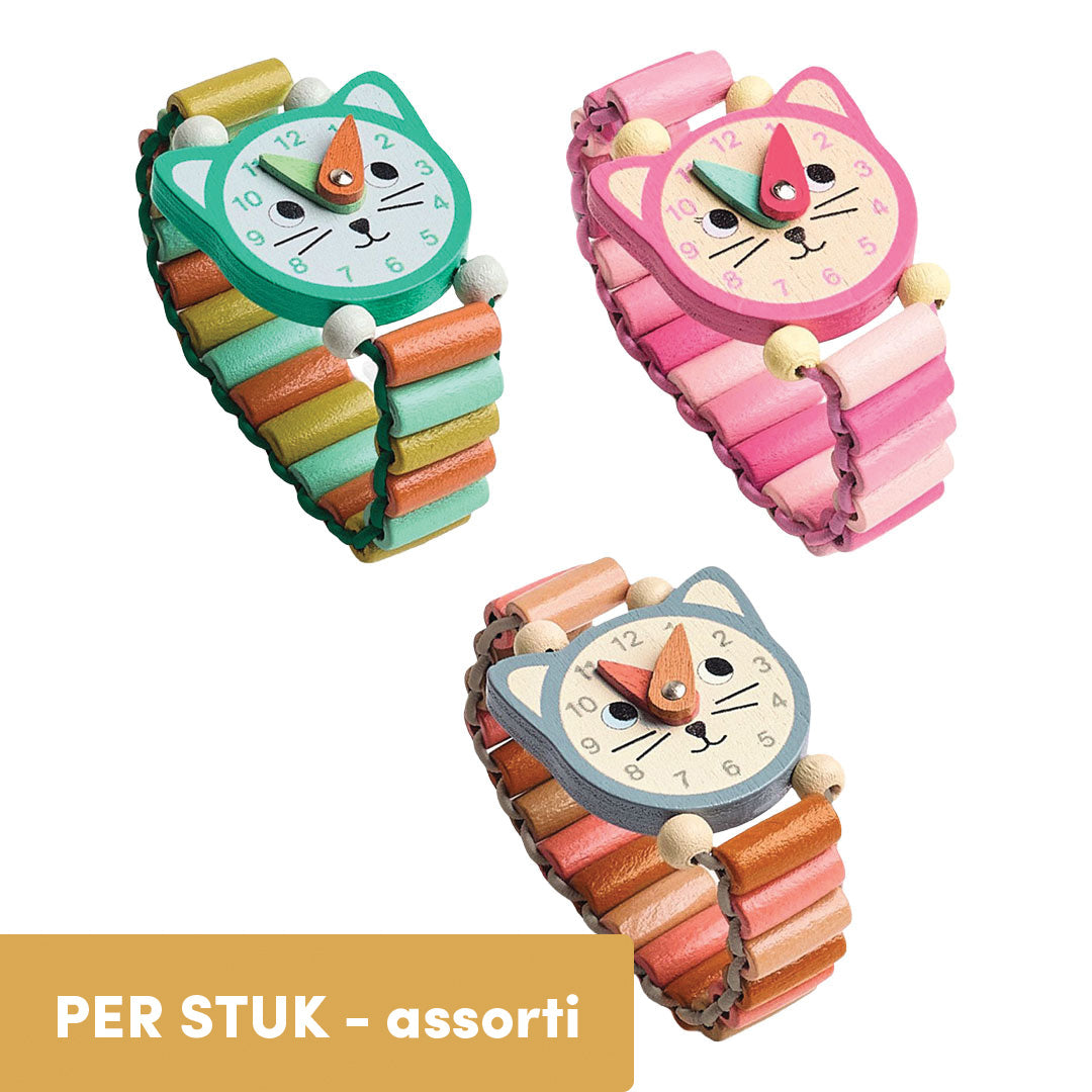 djeco kinderhorloge - kat - assorti