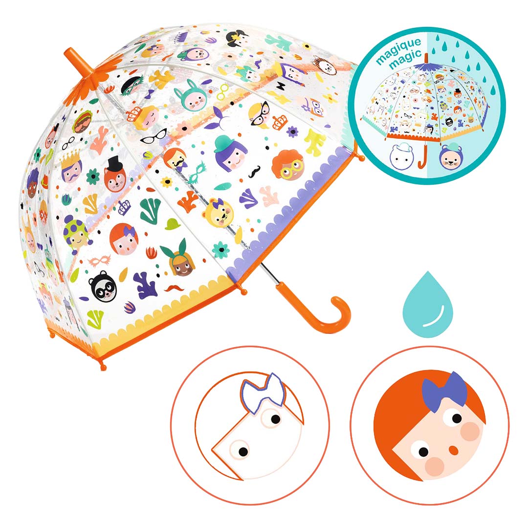 djeco kinderparaplu magische kleuren - gezichten | DD04709 | 1
