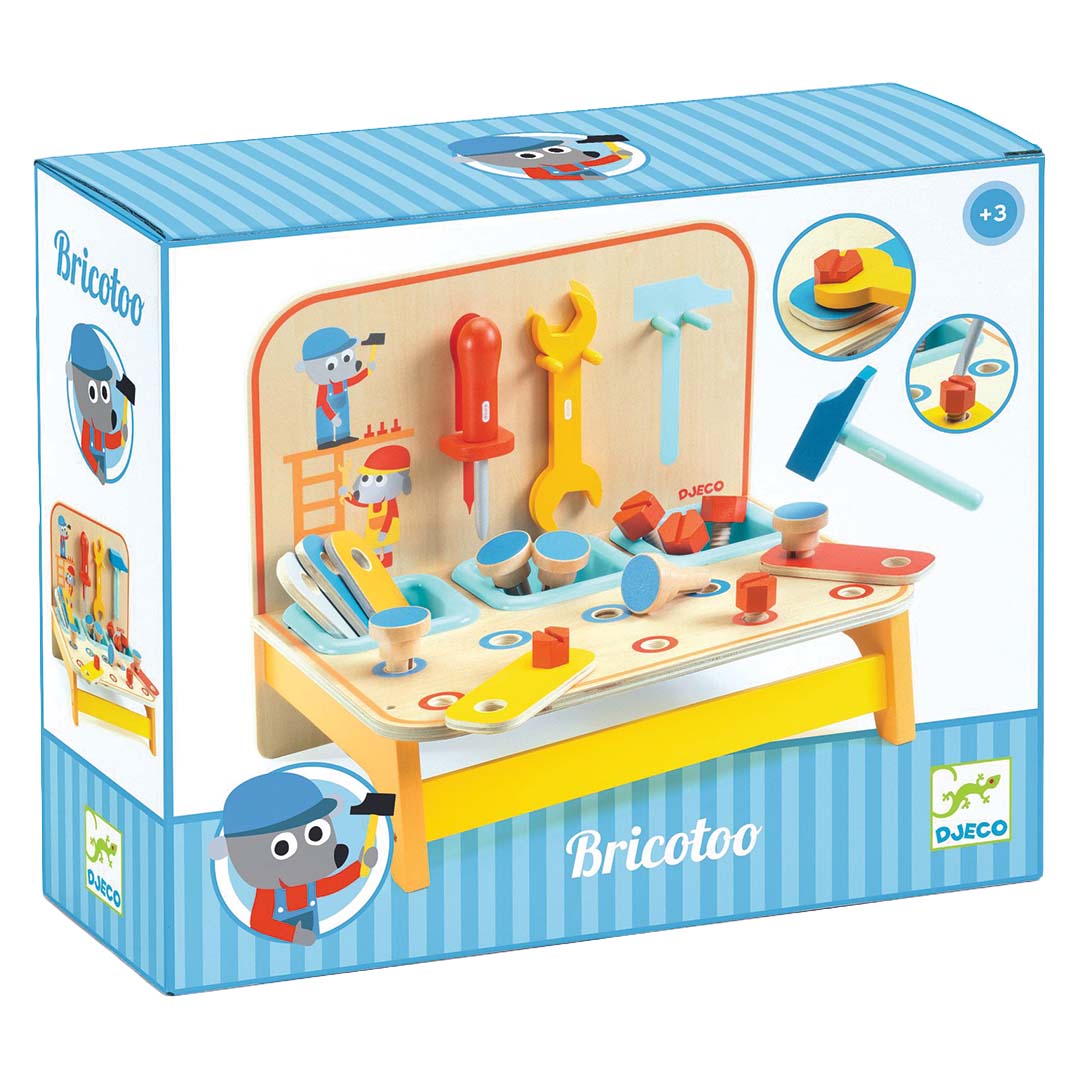 djeco kinderwerkbank tafelmodel bricotoo- 18-delig