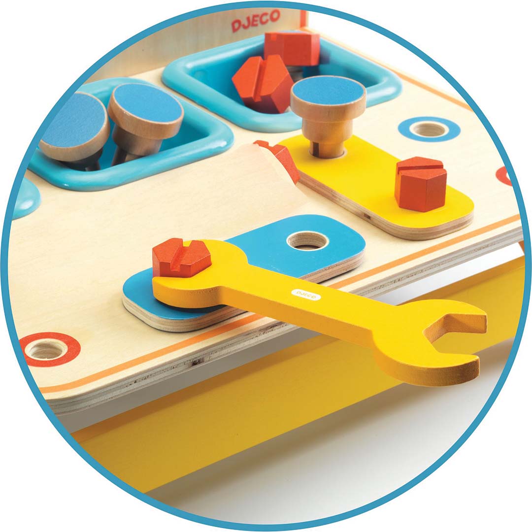 djeco kinderwerkbank tafelmodel bricotoo- 18-delig