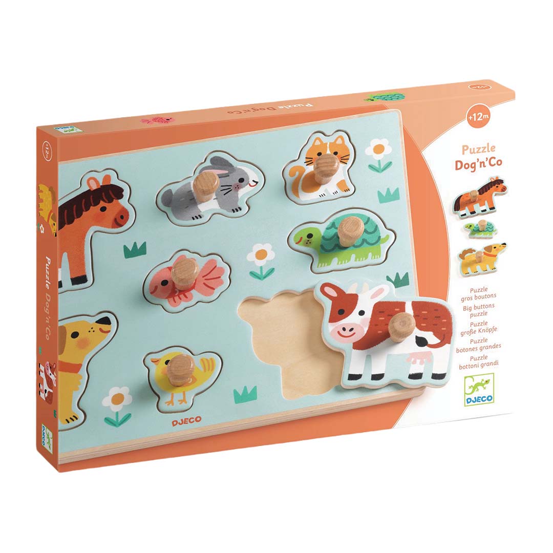 djeco knoppuzzel dog'n'co - 8st