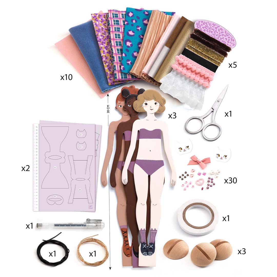 djeco knutselset aankleedpoppen fashion by lucille | DJ09334 | 3