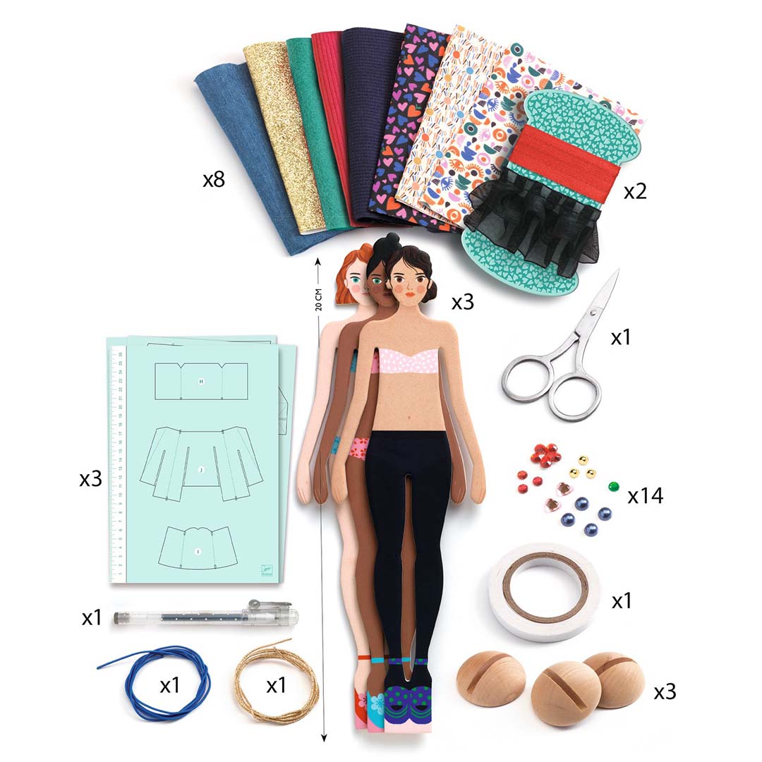 djeco knutselset aankleedpoppen fashion by marie