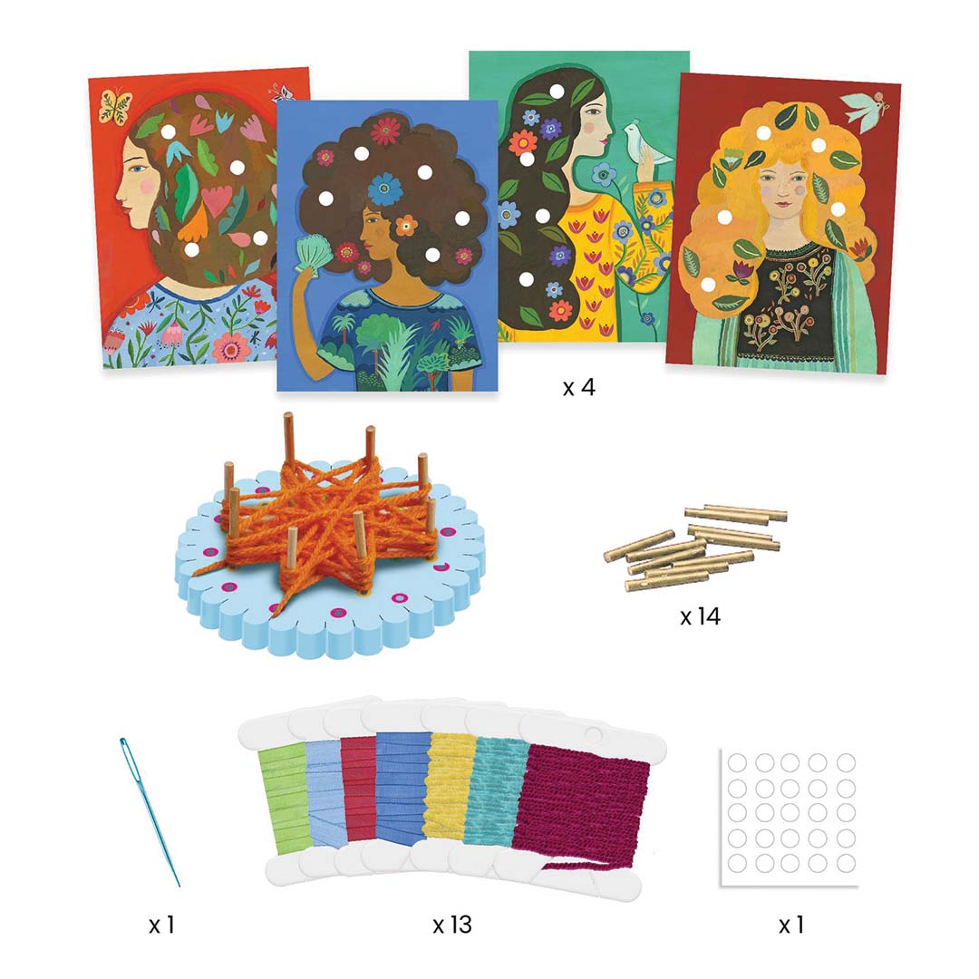 djeco knutselset bloemen - a hemisphere in your hair | DJ09354 | 3