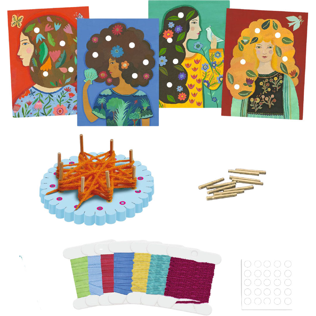 djeco knutselset bloemen - a hemisphere in your hair | DJ09354 | 