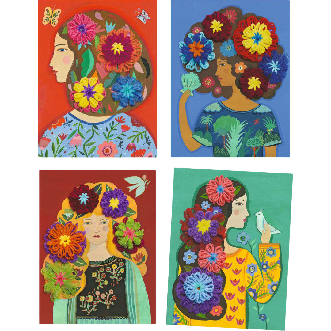 djeco knutselset bloemen - a hemisphere in your hair | DJ09354 | 4