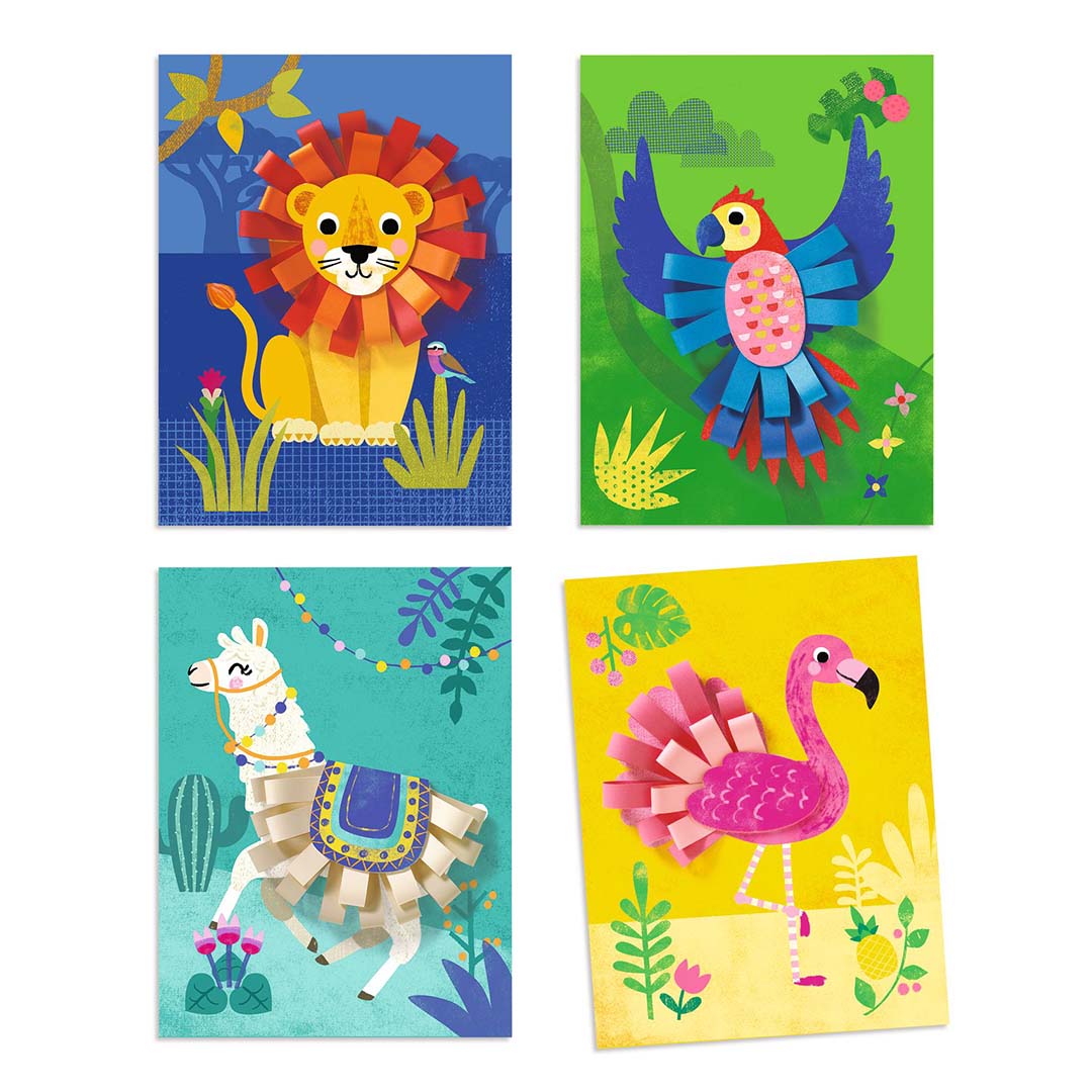 djeco knutselset collage papier - wilde dieren