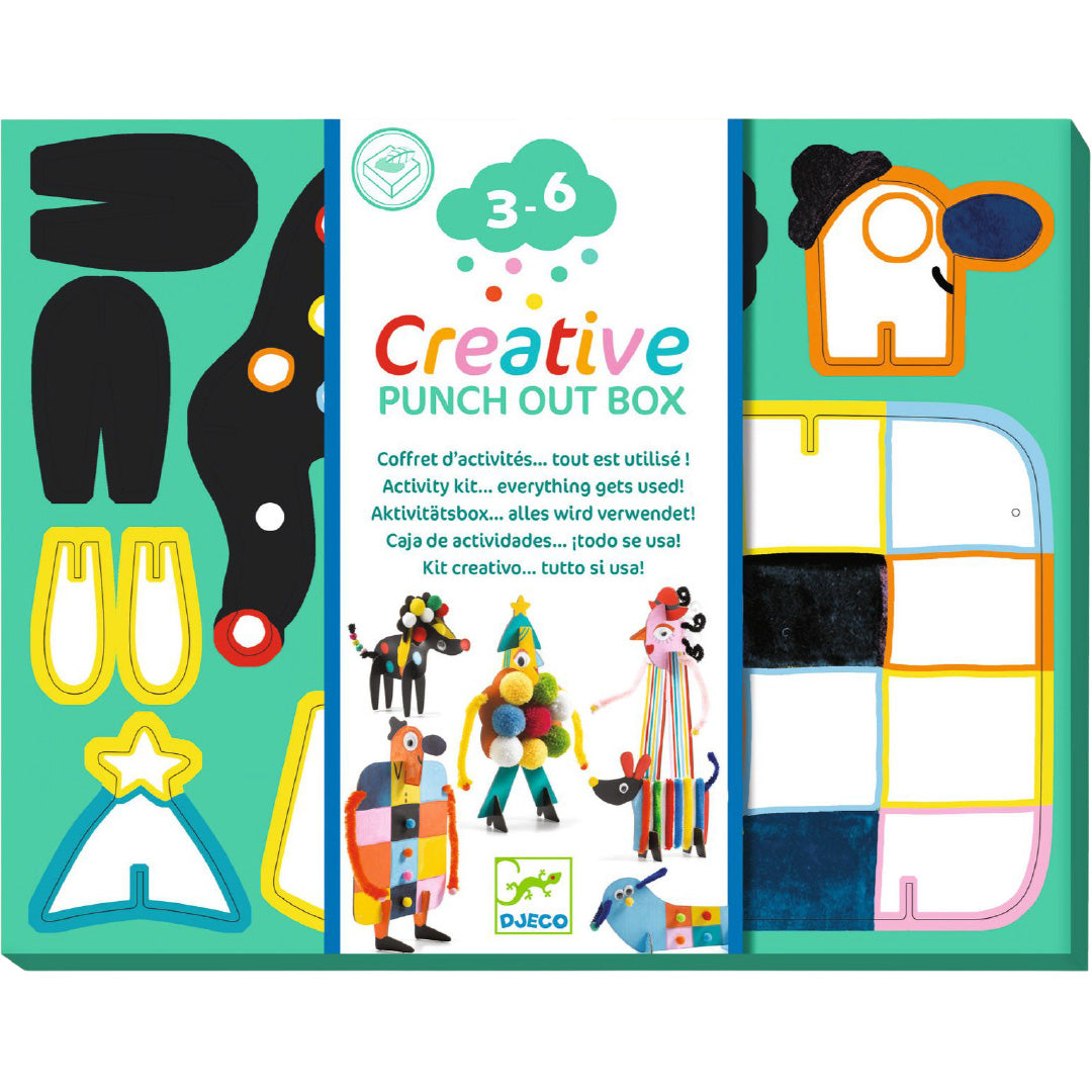 djeco knutselset creative punch out box - buddies and doggies | DJ00956 | 