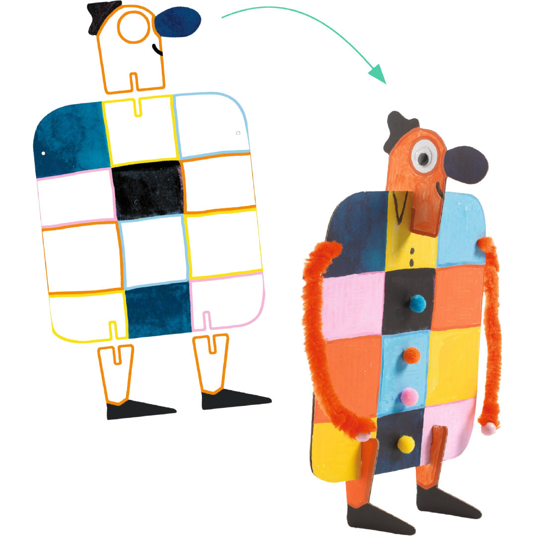 djeco knutselset creative punch out box - buddies and doggies | DJ00956 | 4