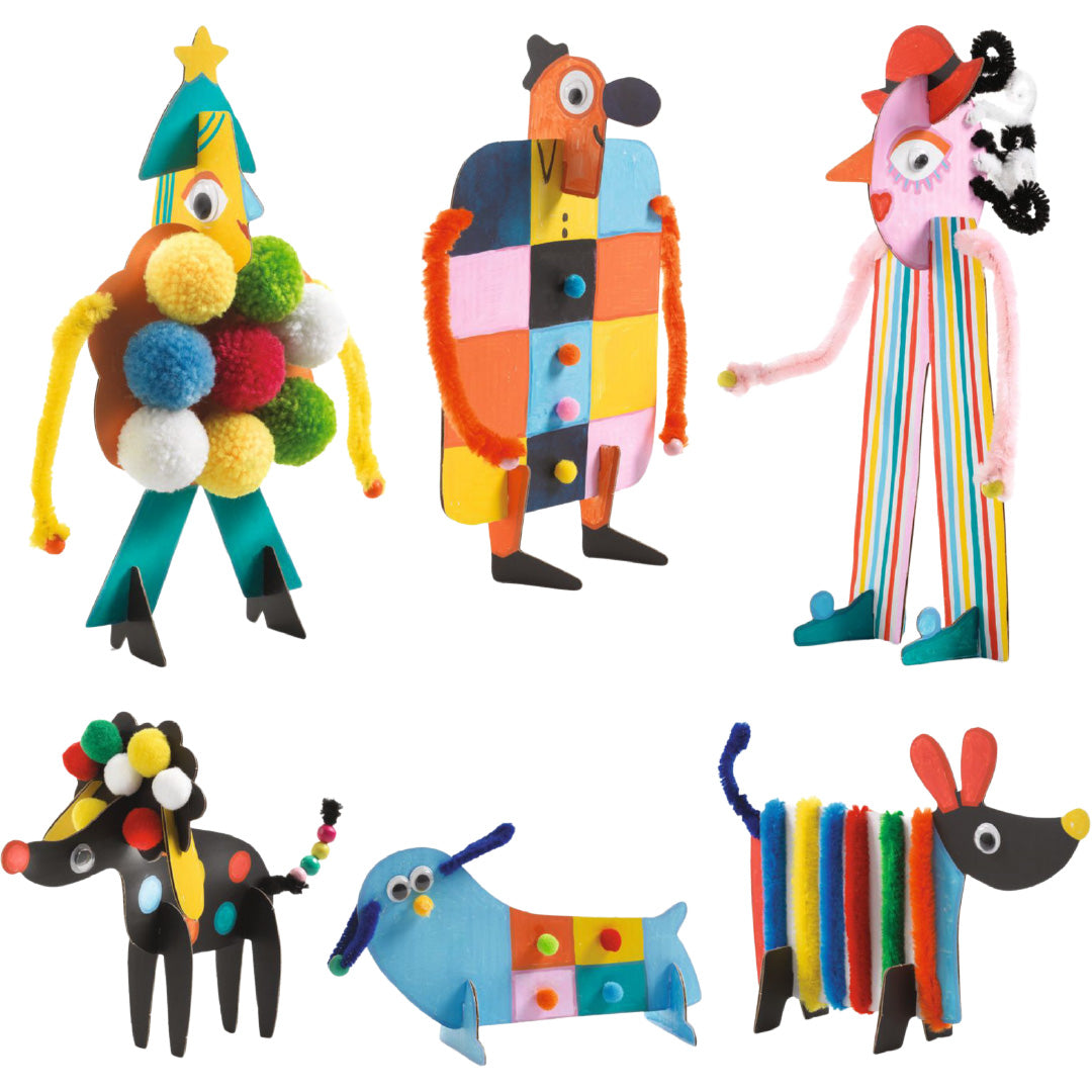 djeco knutselset creative punch out box - buddies and doggies | DJ00956 | 2