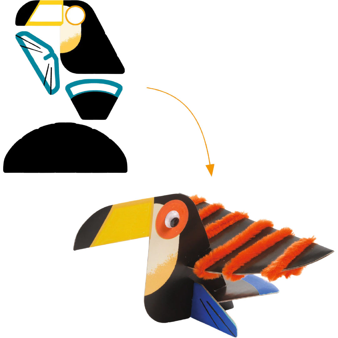 djeco knutselset creative punch out box - savanna chic | DJ00957 | 4