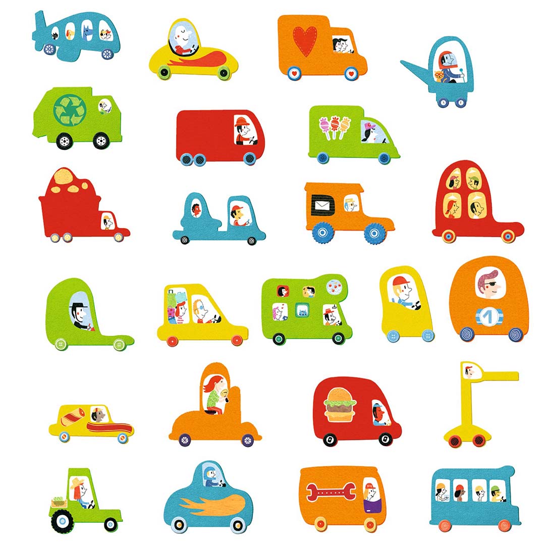 djeco knutselset creëren met stickers - auto's | DJ09051 | 1