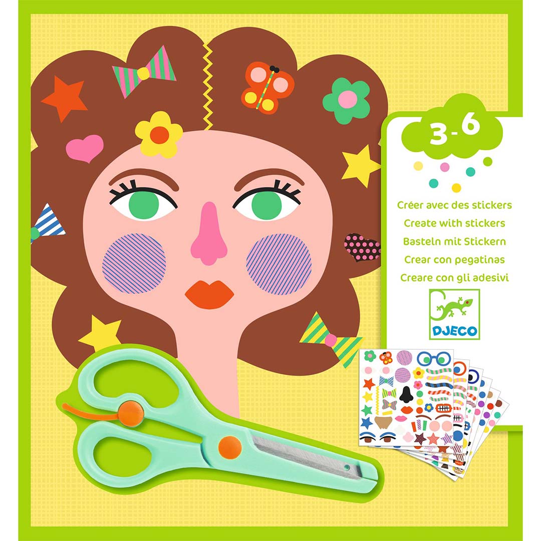 djeco knutselset creëren met stickers - kapper | DJ09045 | 0