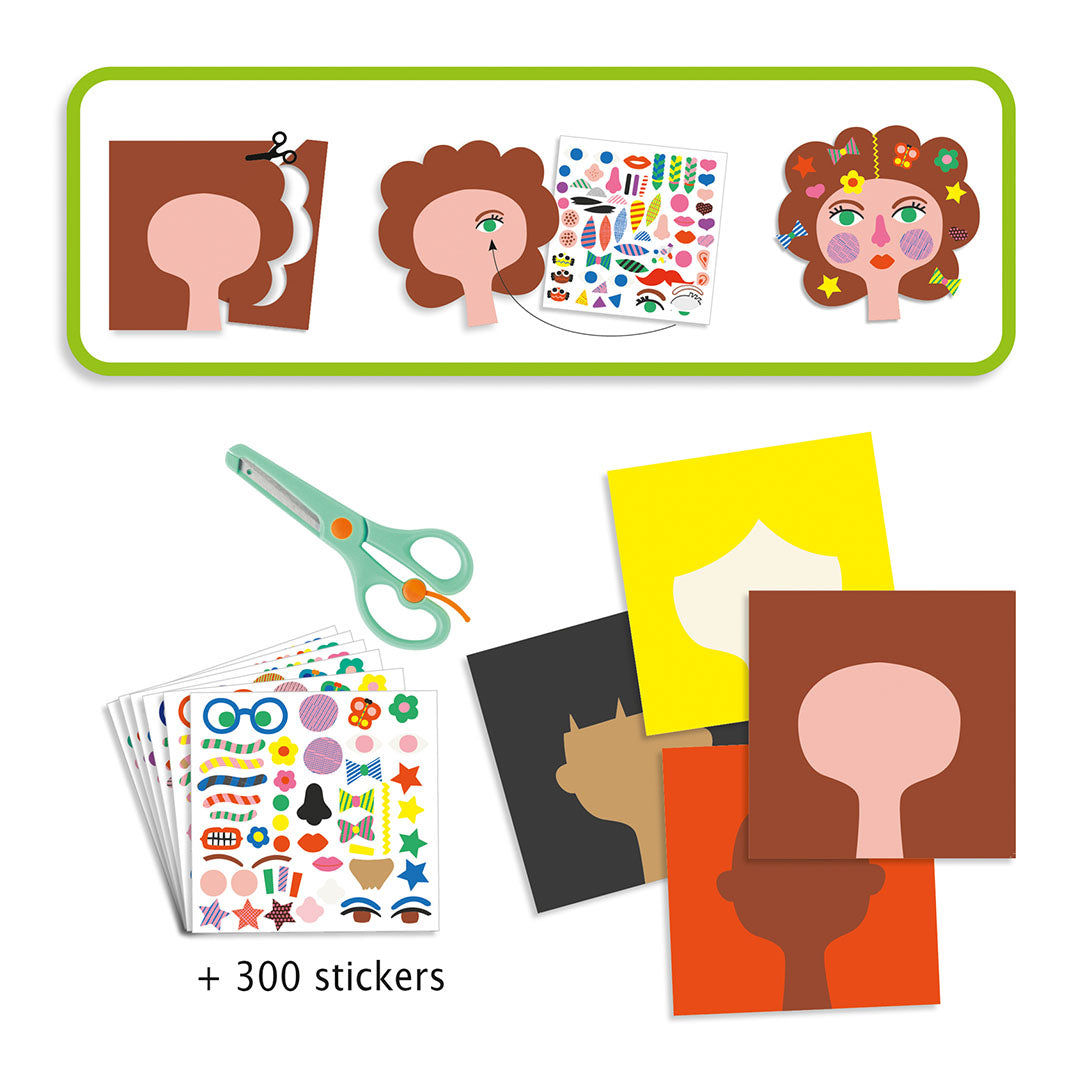 djeco knutselset creëren met stickers - kapper | DJ09045 | 2