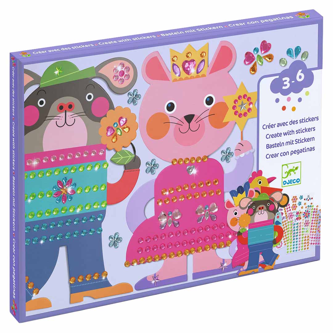 djeco knutselset creëren met stickers - sparkles
