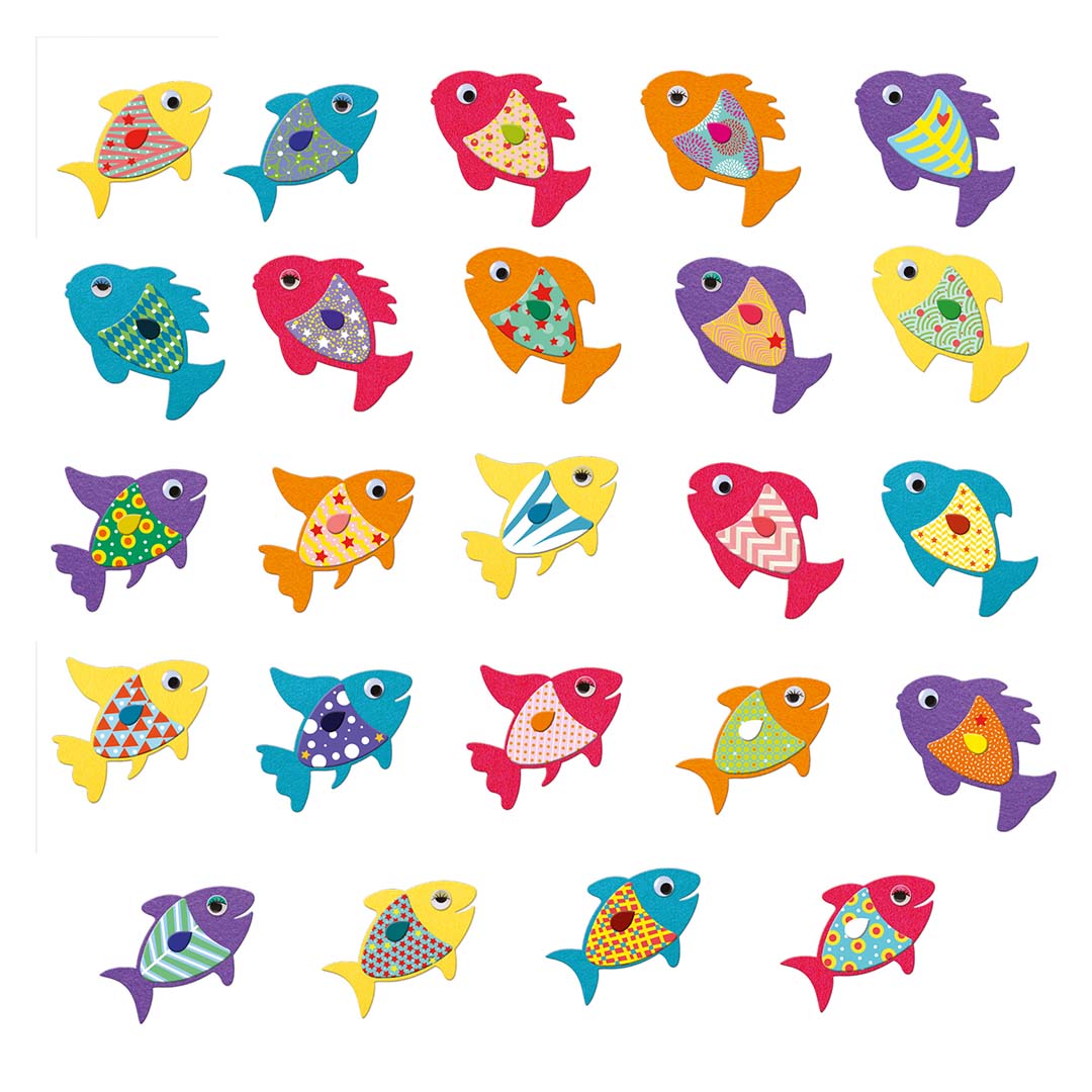 djeco knutselset creëren met stickers - vissen | DJ09052 | 2