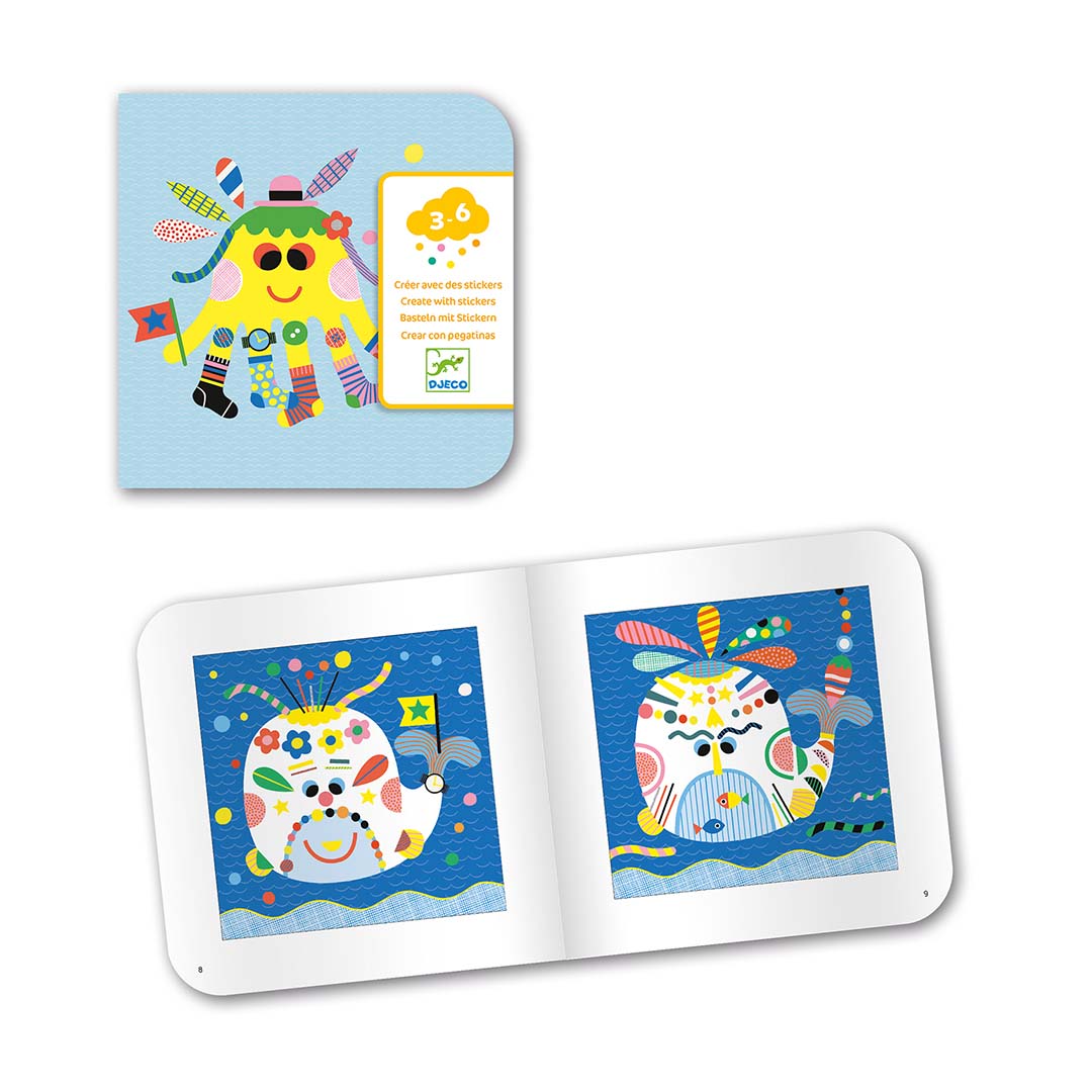 djeco knutselset creëren met stickers - zeedieren | DJ08931 | 3