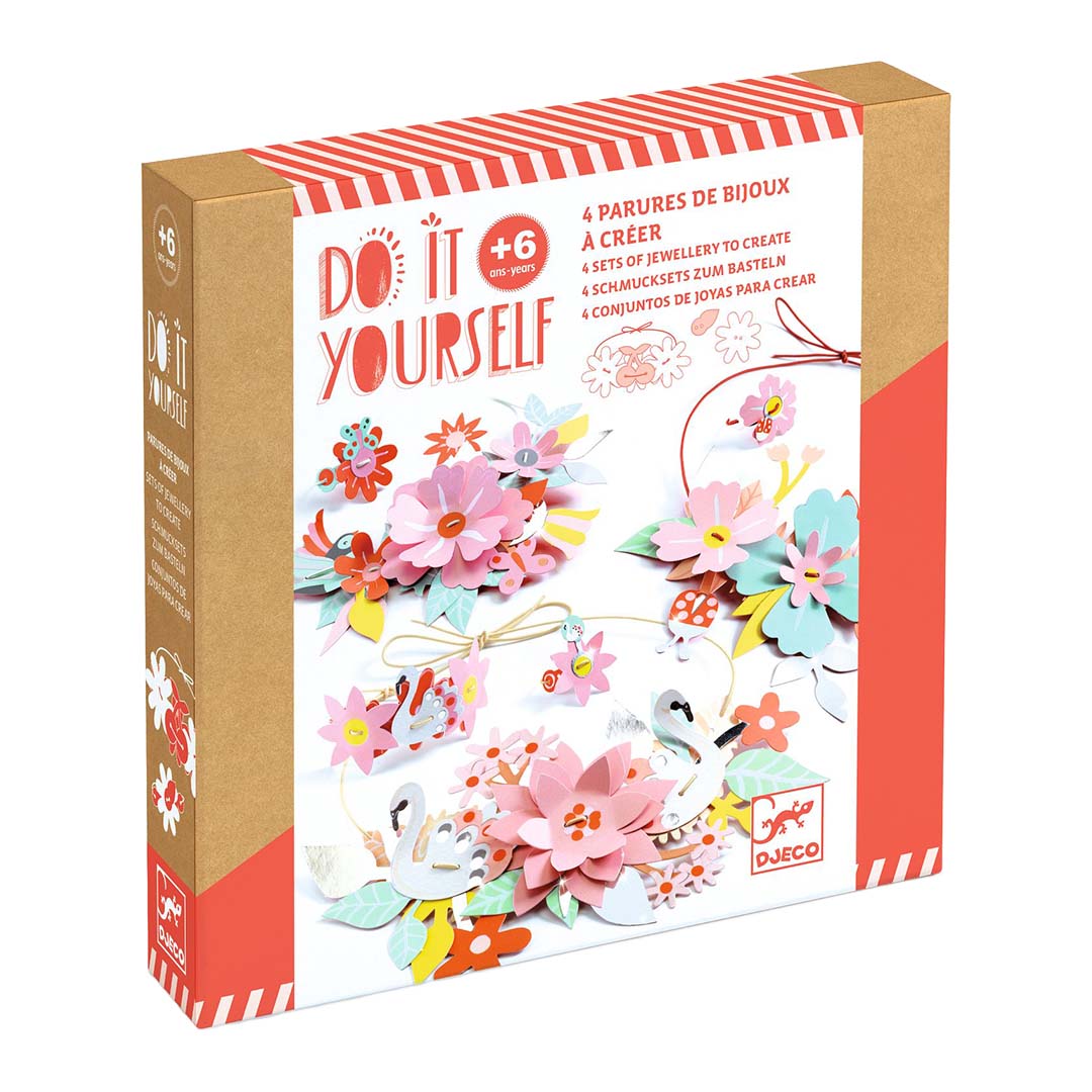 djeco knutselset diy - bloemen sieraden - colourful fun