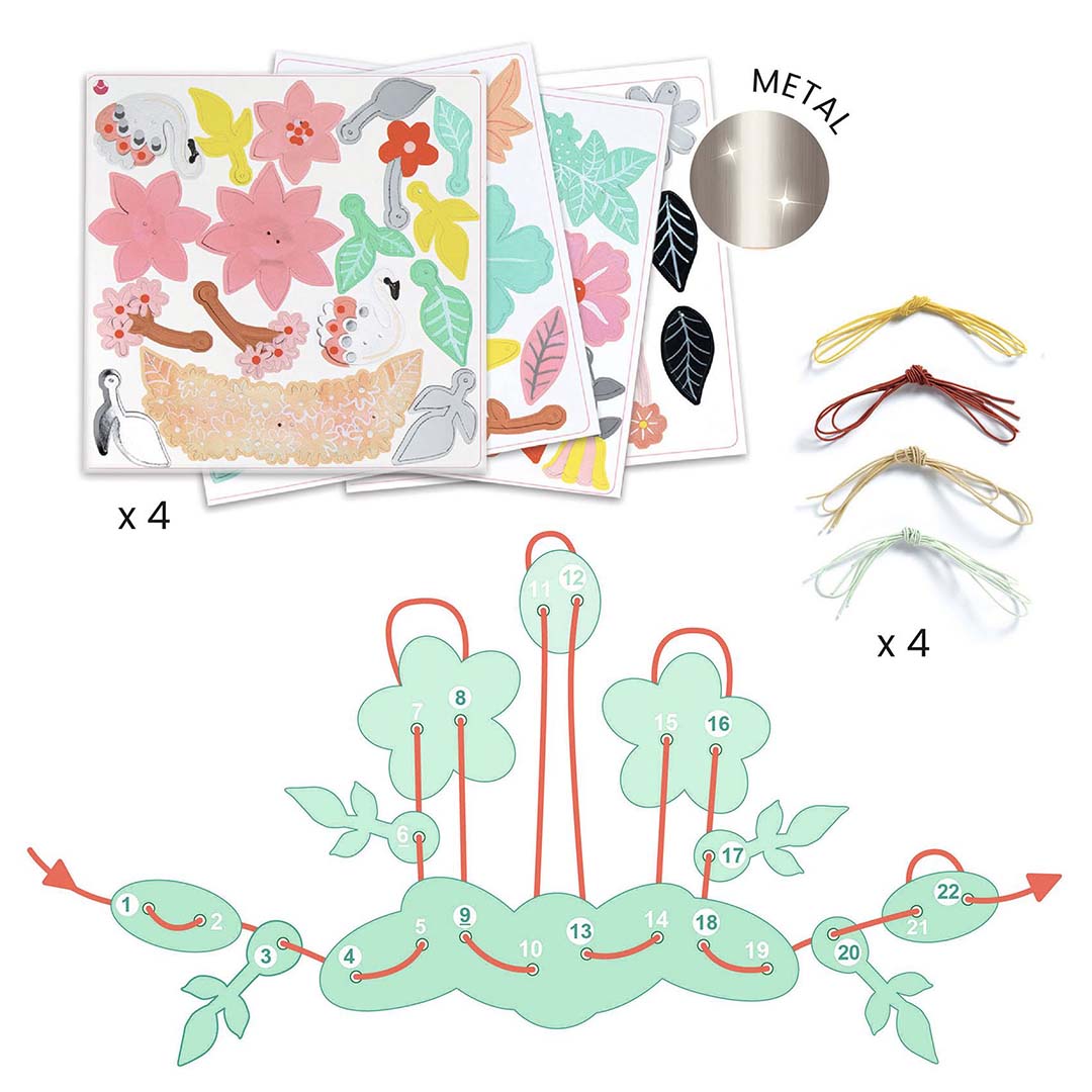 djeco knutselset diy - bloemen sieraden - colourful fun | DJ07957 | 5