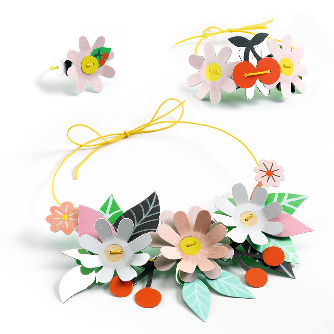 djeco knutselset diy - bloemen sieraden - colourful fun | DJ07957 | 3