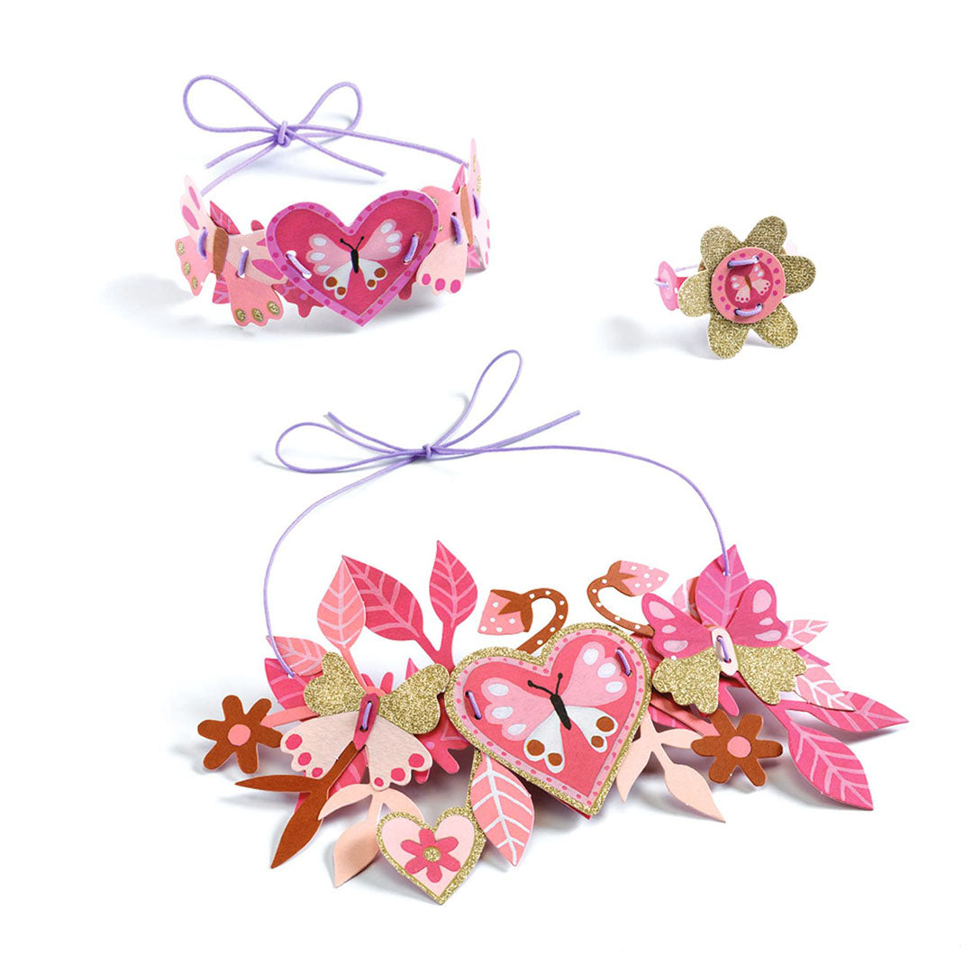 djeco knutselset diy - bloemen sieraden - delicate medallions