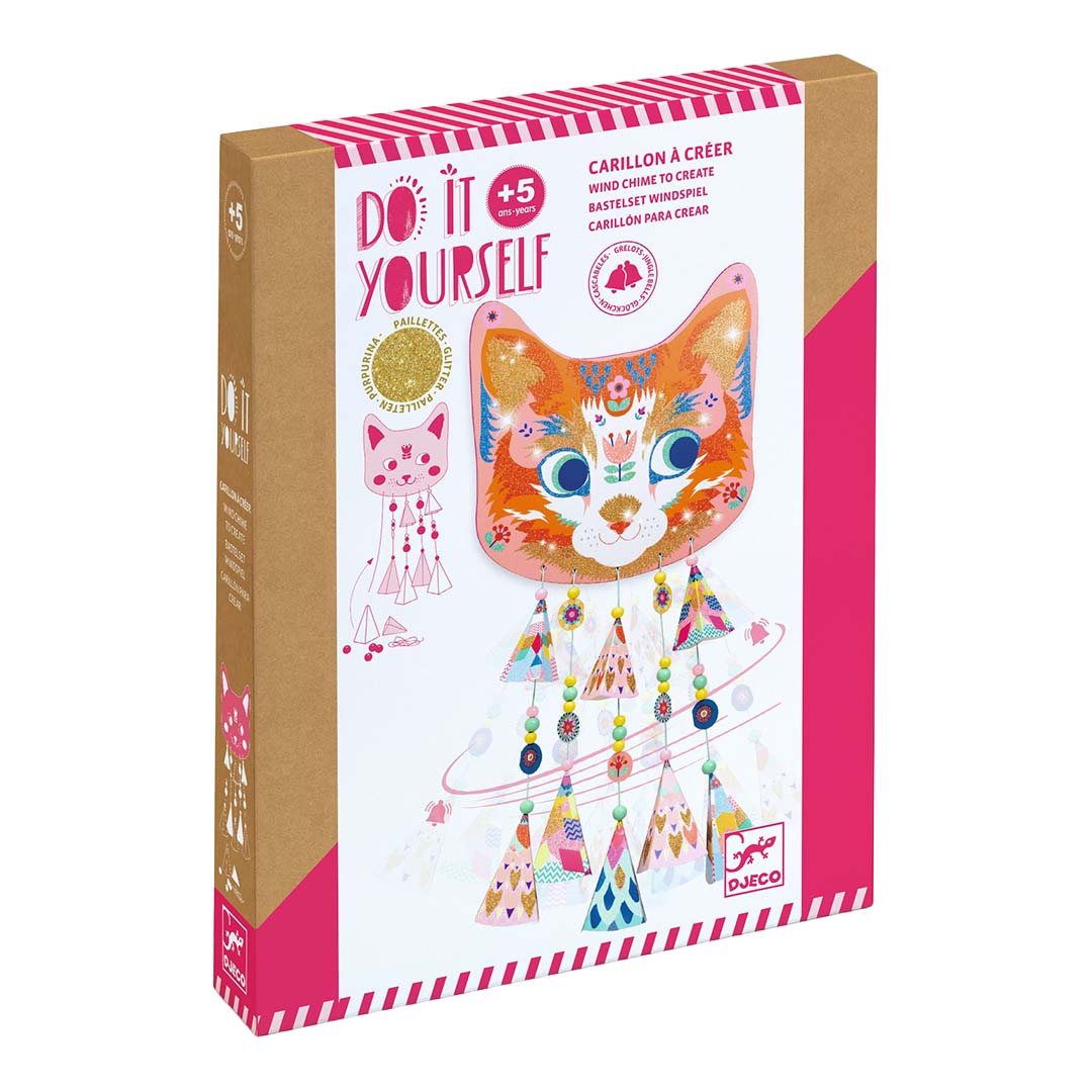 djeco knutselset diy - windgong - poes