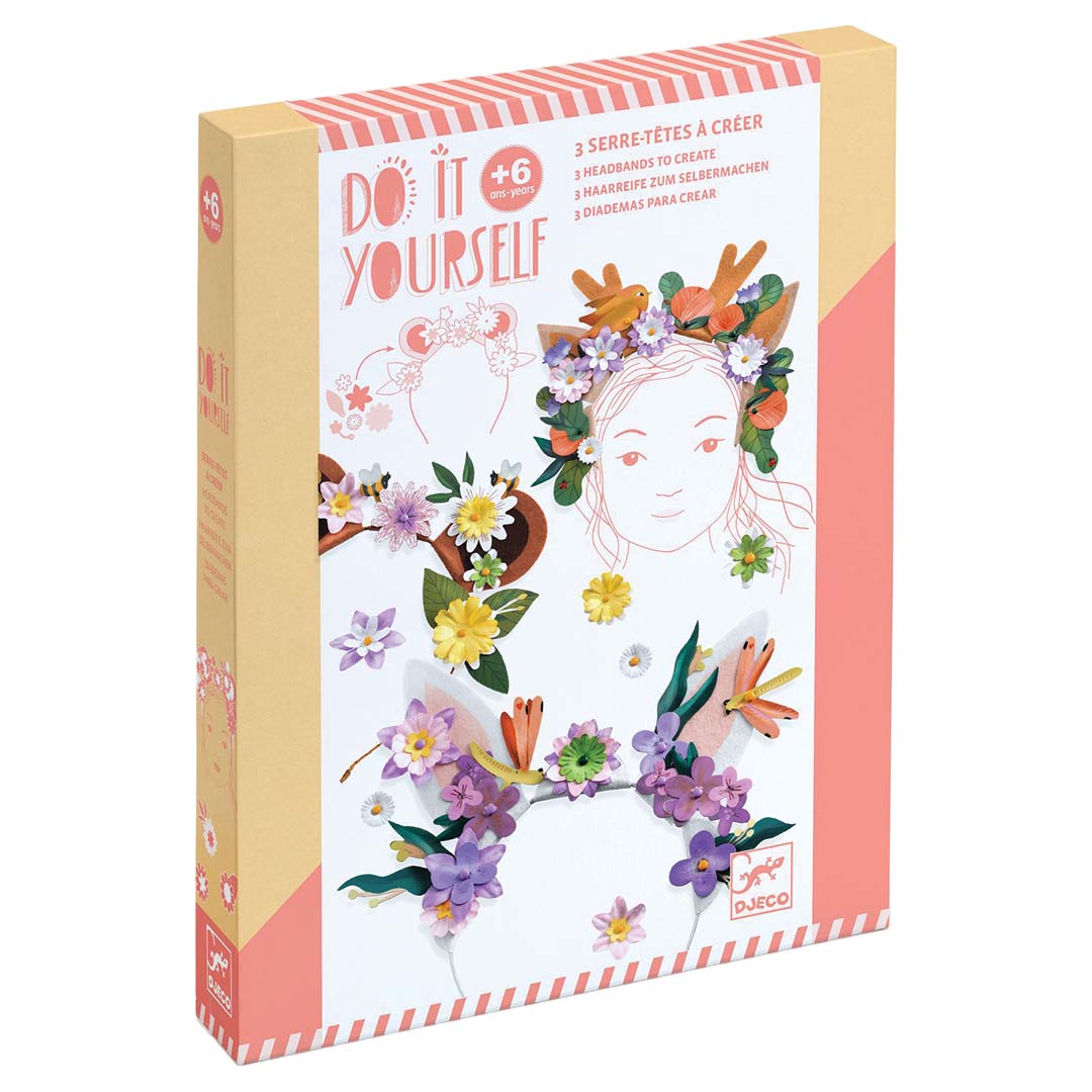 djeco knutselset diy diadeem - flower friends