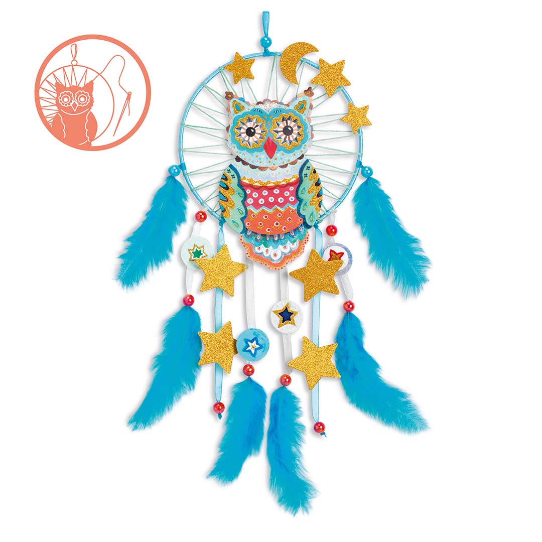 djeco knutselset diy dromenvanger - gouden uil | DJ07961 | 1