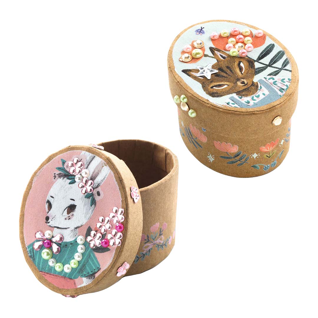djeco knutselset diy opbergdoosjes - adorables - 5st | DJ07918 | 2
