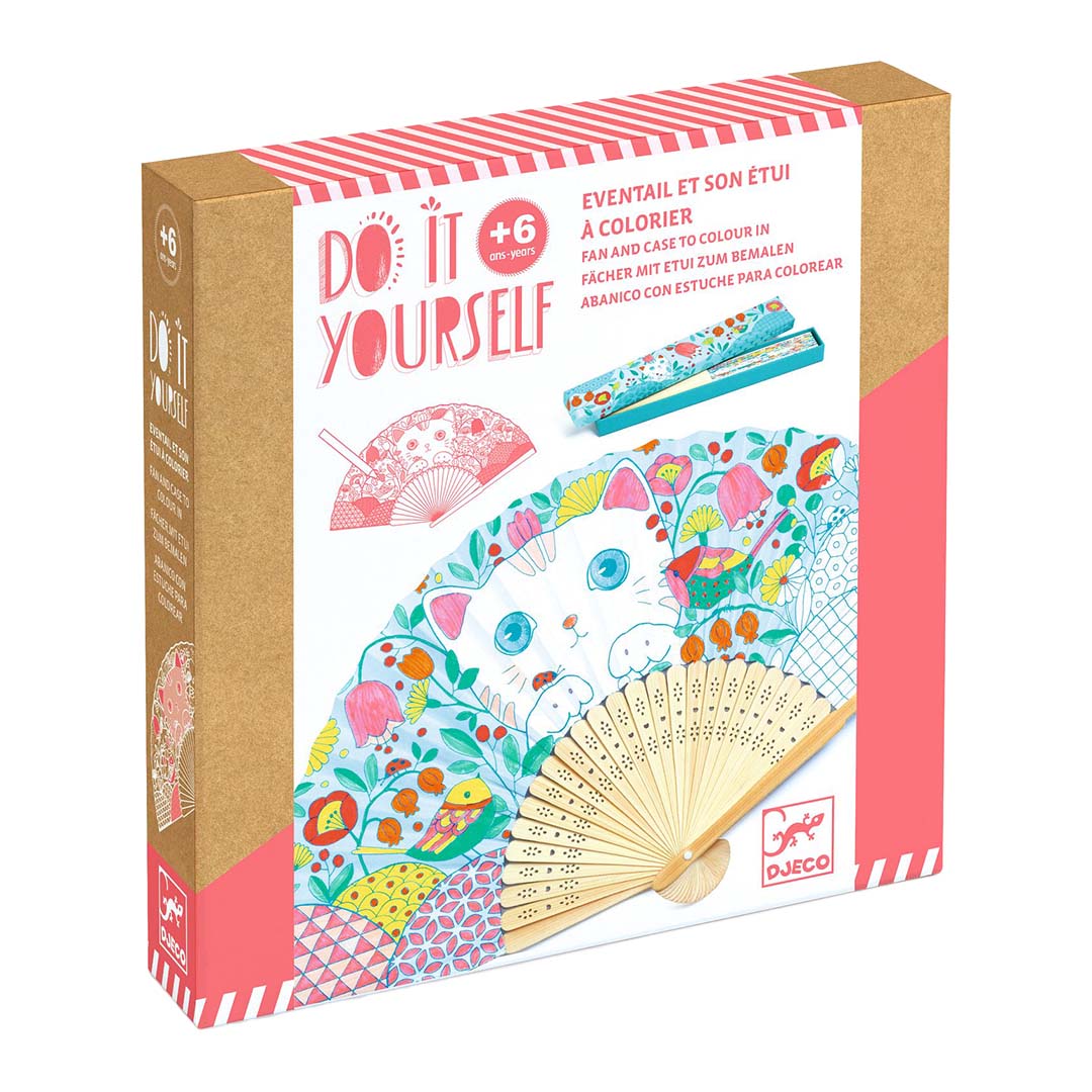 djeco knutselset diy waaier - poes