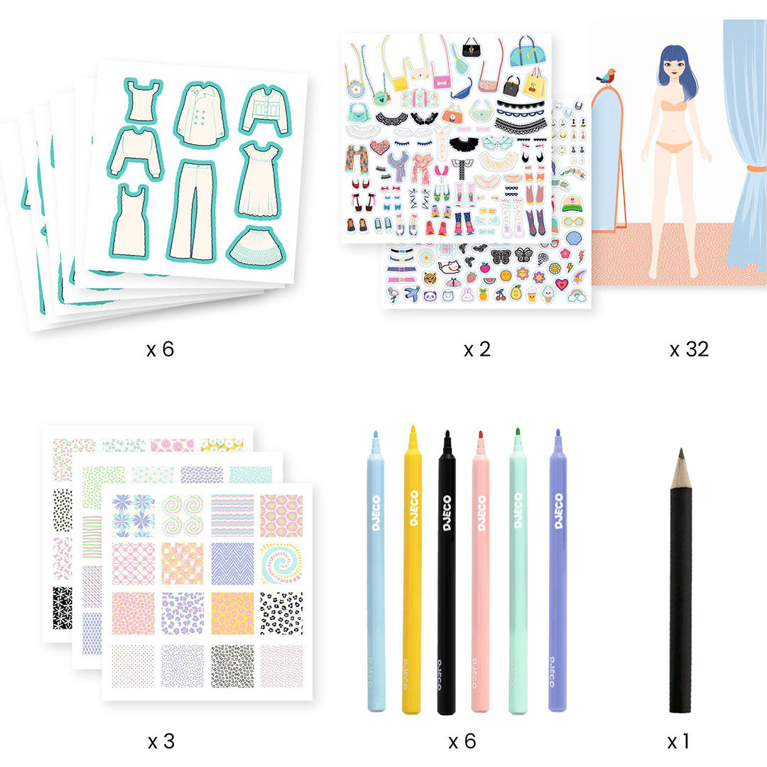 djeco knutselset mode ontwerp - design a collection - trendy | DJ09848 | 3