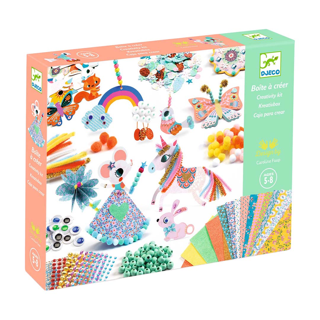 djeco knutselset pompoms en kralen