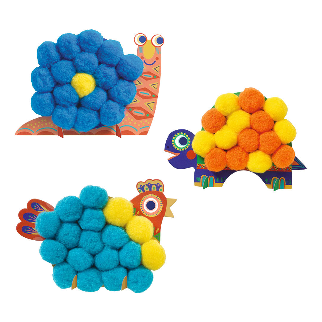 djeco knutselset pompons dieren | DJ09871 | 1