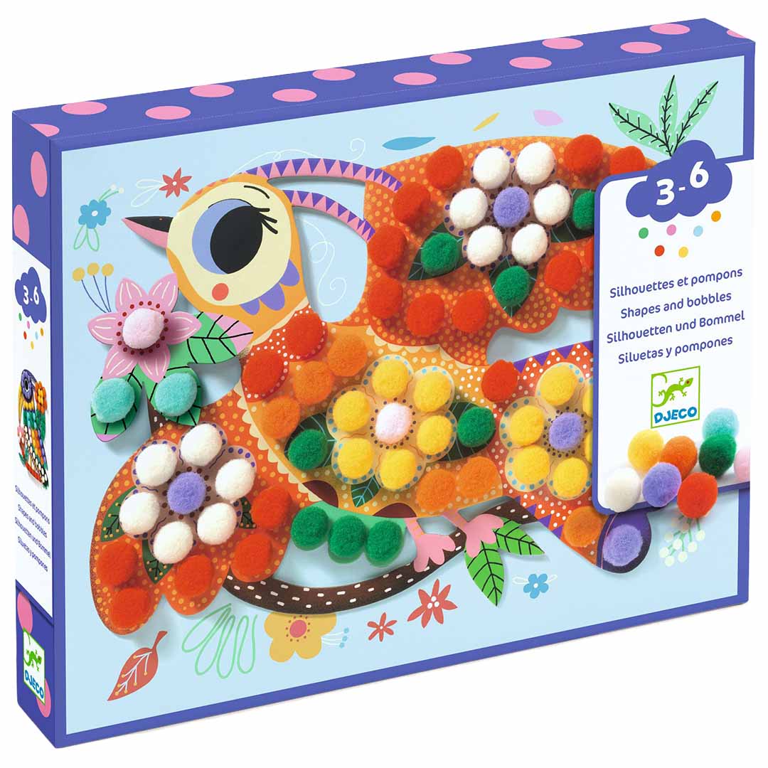 djeco knutselset vogels en pompons