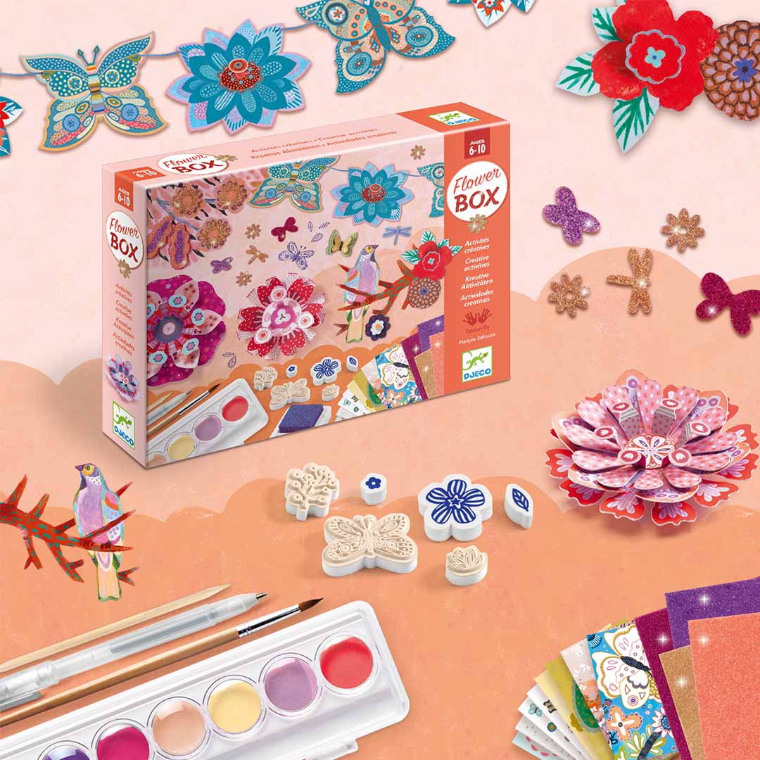 djeco knutselset zes activiteiten - bloemen | DJ09330 | 1