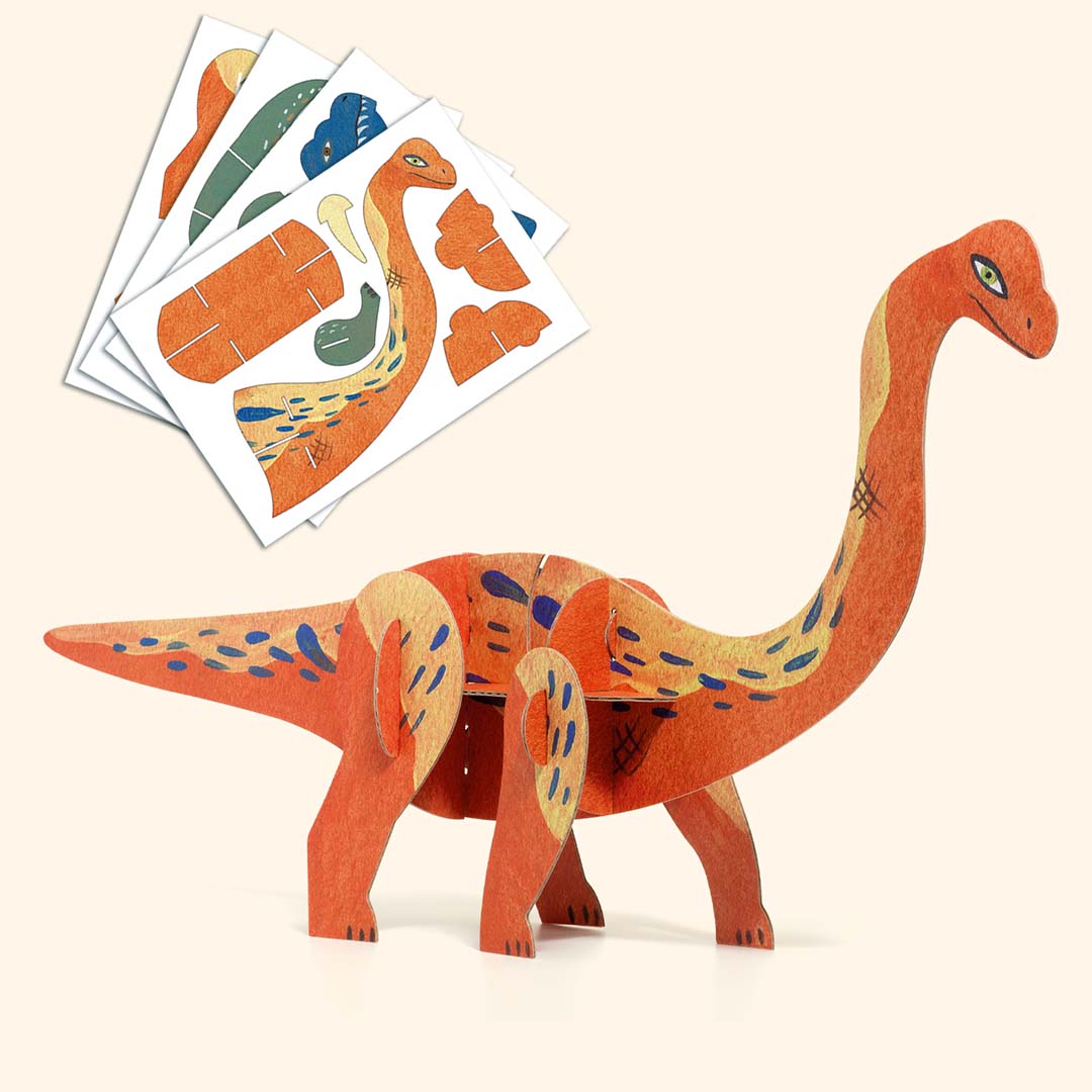 djeco knutselset zes activiteiten - dinosaurussen | DJ09331 | 9