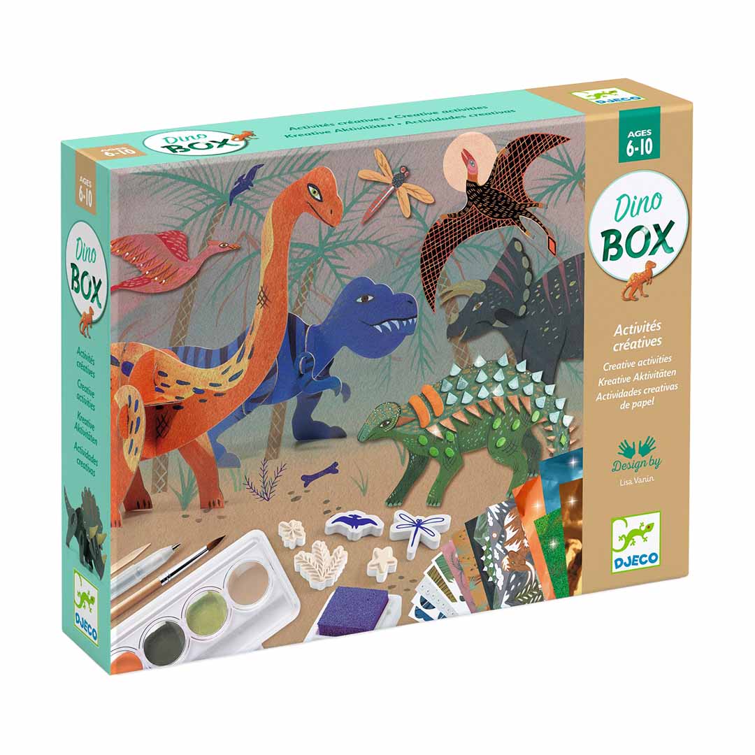 djeco knutselset zes activiteiten - dinosaurussen
