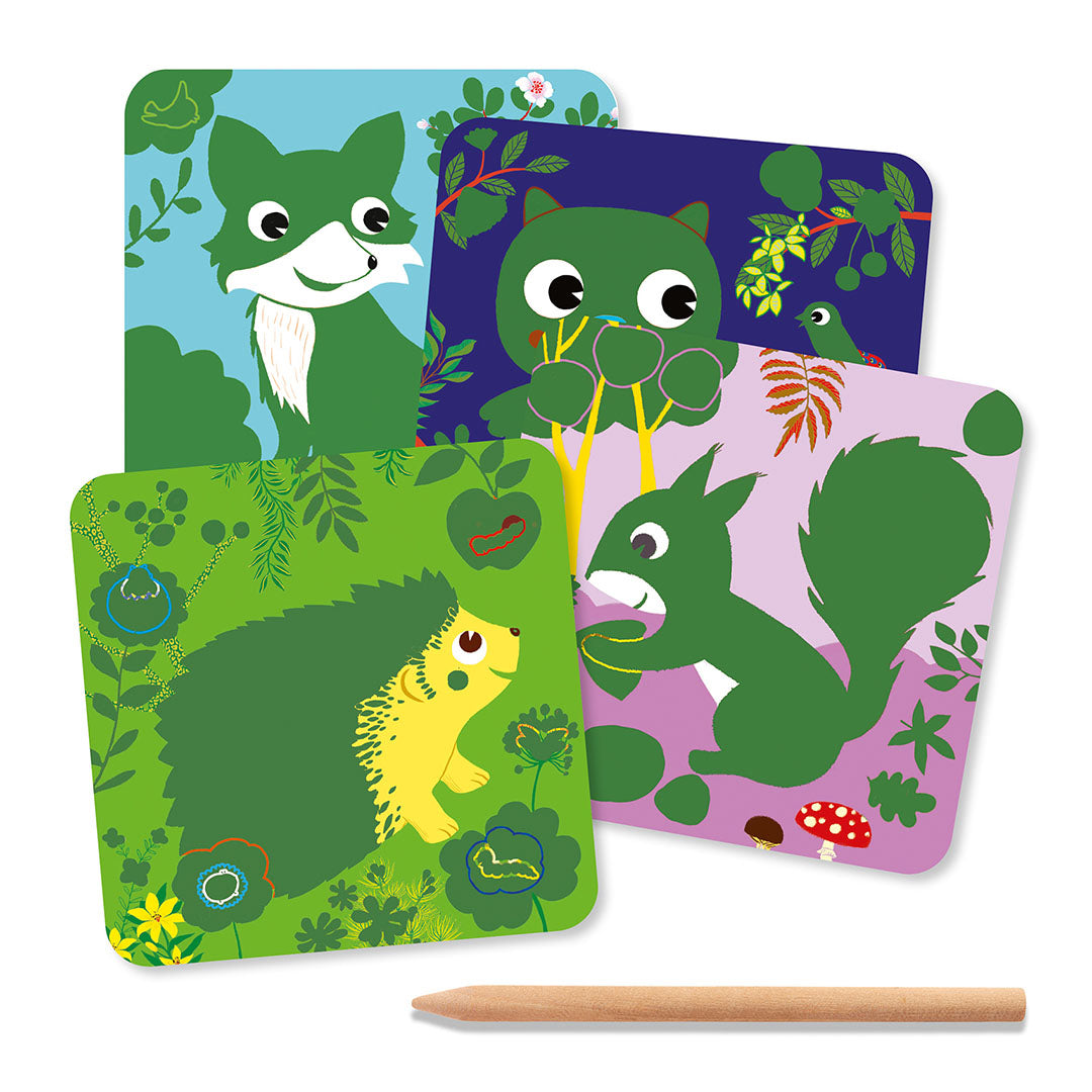 djeco kraskaarten - kleine dieren