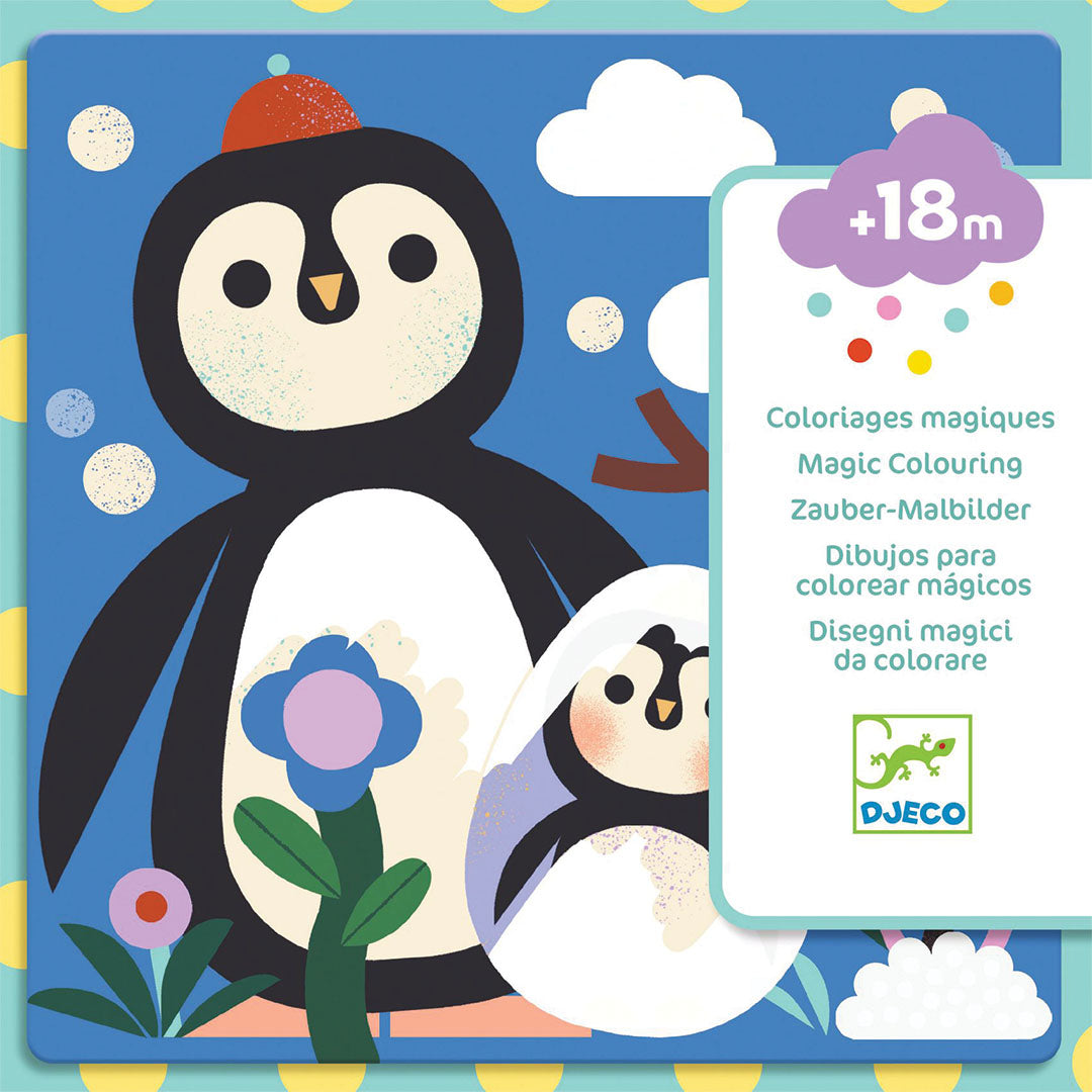 djeco magische kleurplaten - dierenbaby's van over de hele wereld